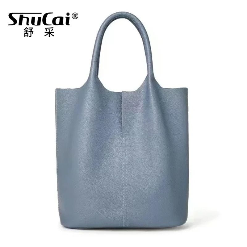 Genuine Leather Soft Cowhide Tote Bag with Large Capacity for Women Commuting Travel or Daily Use