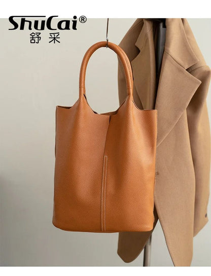 Genuine Leather Soft Cowhide Tote Bag With Large Capacity For Women Commuting Travel Or Daily Use 4