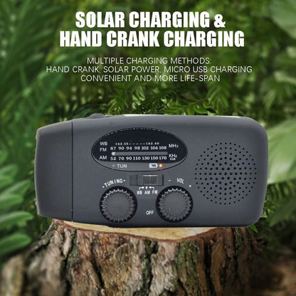 Portable Emergency Radio With Solar USB Charging LED Light And FM AM For Travel And Outdoor Use 1