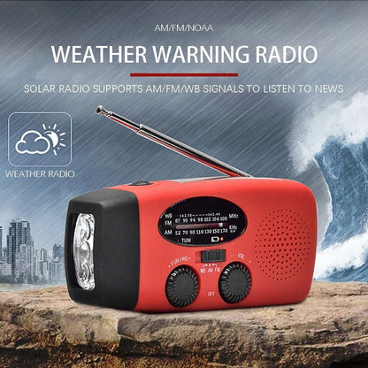 Portable Emergency Radio With Solar USB Charging LED Light And FM AM For Travel And Outdoor Use 2