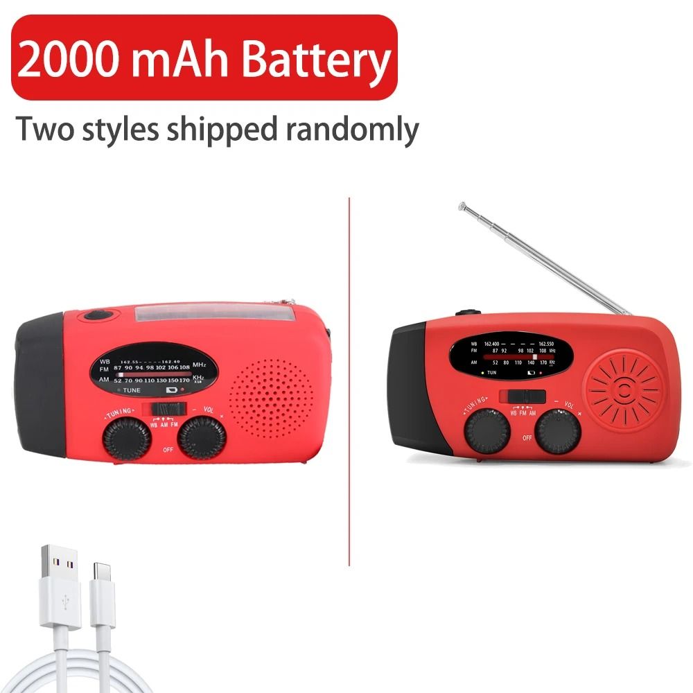 Portable Emergency Radio With Solar USB Charging LED Light And FM AM For Travel And Outdoor Use 6