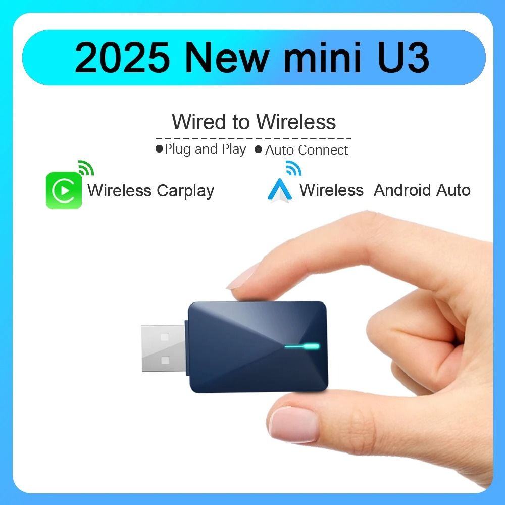 Wireless Android Auto Adapter Smart USB Box for Wired to Wireless CarPlay Conversion with Auto WiFi Connection