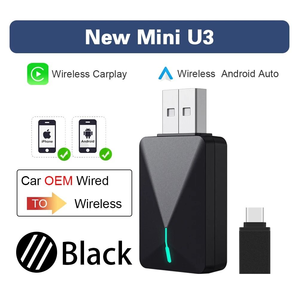 Wireless Android Auto Adapter Smart USB Box For Wired To Wireless CarPlay Conversion With Auto WiFi 7