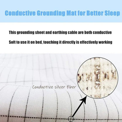 Cotton Silver Fiber Grounding Bedsheet With Earthing Cord For Antistatic Stress Relief And Sleep Su 3