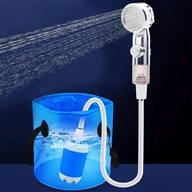 Portable USB Rechargeable Shower Head With Garden Hose Connector For Outdoor And Multi Purpose Use 6