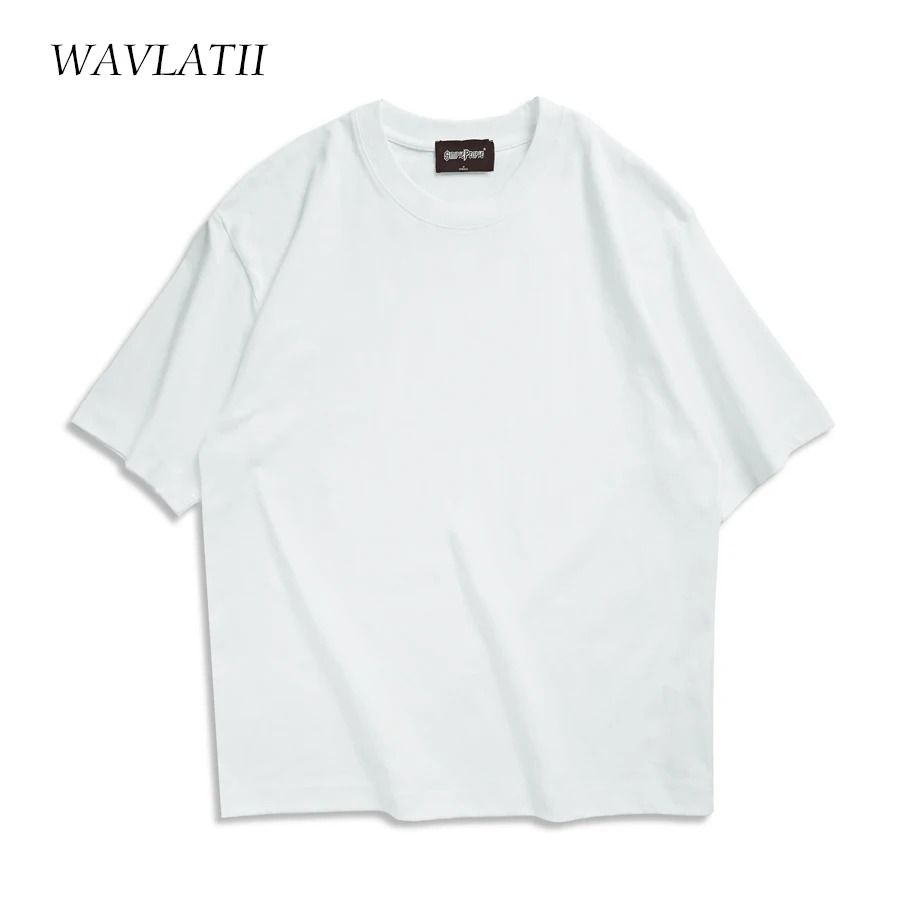 WAVLATII Oversized Summer T Shirt For Men And Women Casual Solid Unisex Streetwear Tee 3