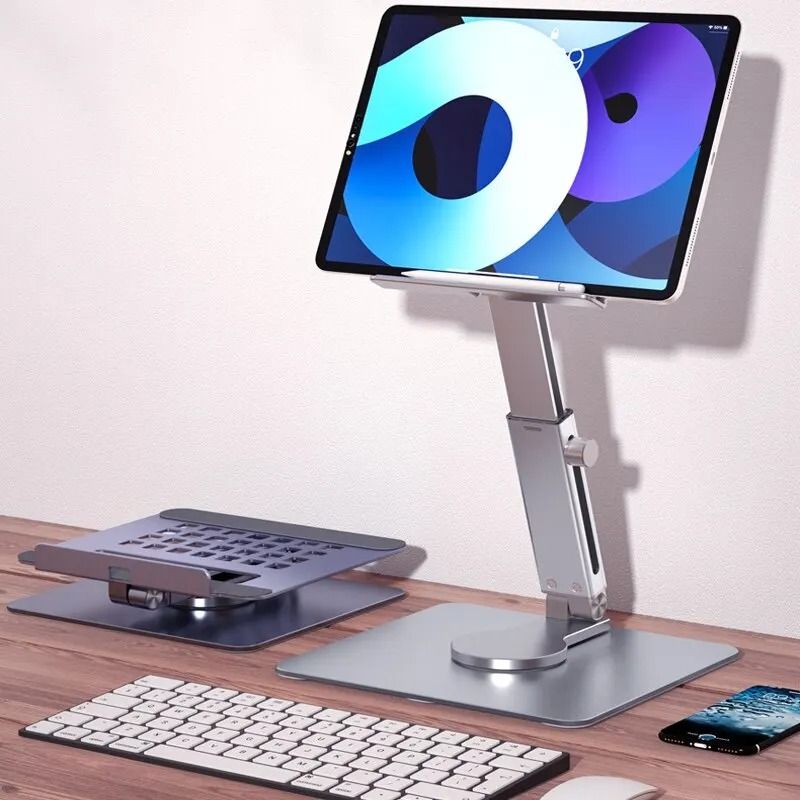 Aluminum Tablet Stand With 360 Degree Rotation And Adjustable Folding Design For IPad And Tablets 4 2