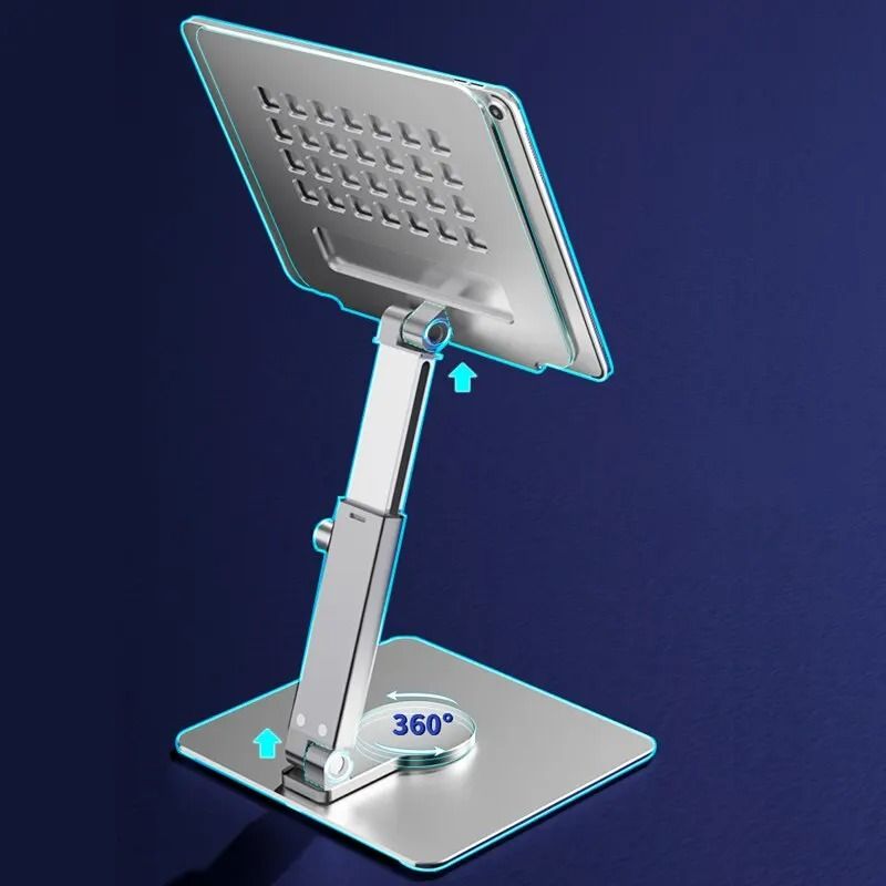 Aluminum Tablet Stand With 360 Degree Rotation And Adjustable Folding Design For IPad And Tablets 4 4