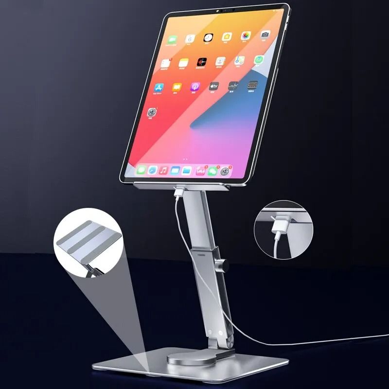 Aluminum Tablet Stand With 360 Degree Rotation And Adjustable Folding Design For IPad And Tablets 4 5