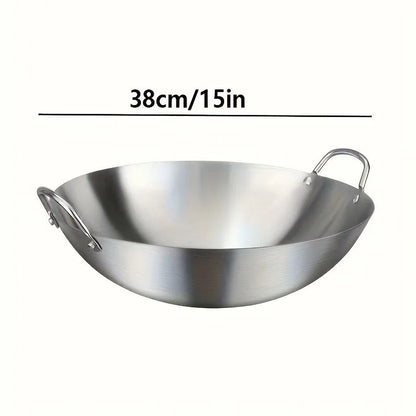 Heavy Duty Stainless Steel Wok With Dual Handles 3