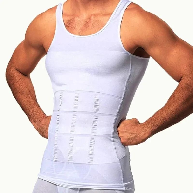 Men Compression Body Shaper Tank Top with Waist Control and Seamless Slimming Fit