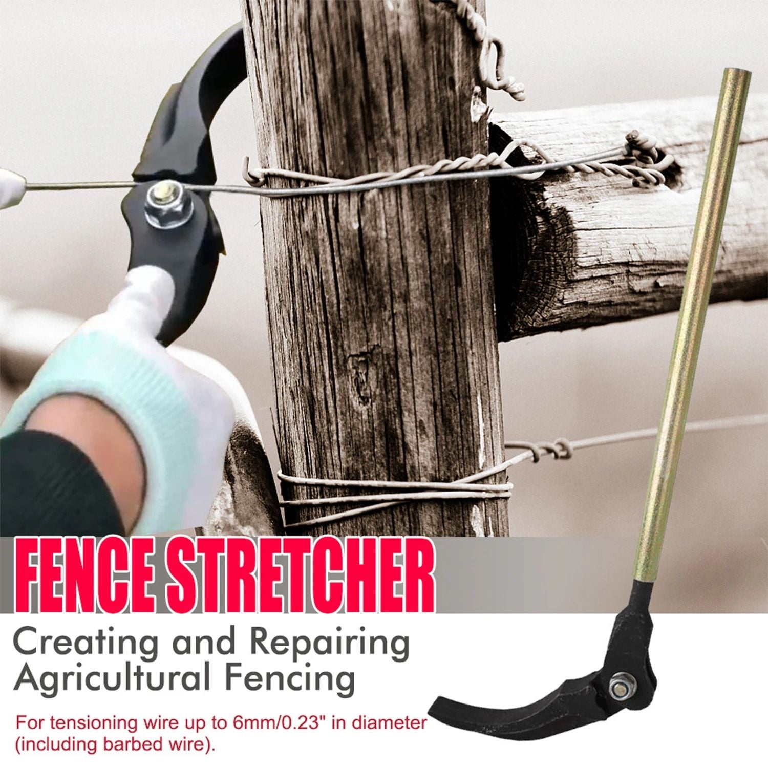 Heavy Duty Barbed Wire Fence Stretcher Tool For Easy Fencing 2