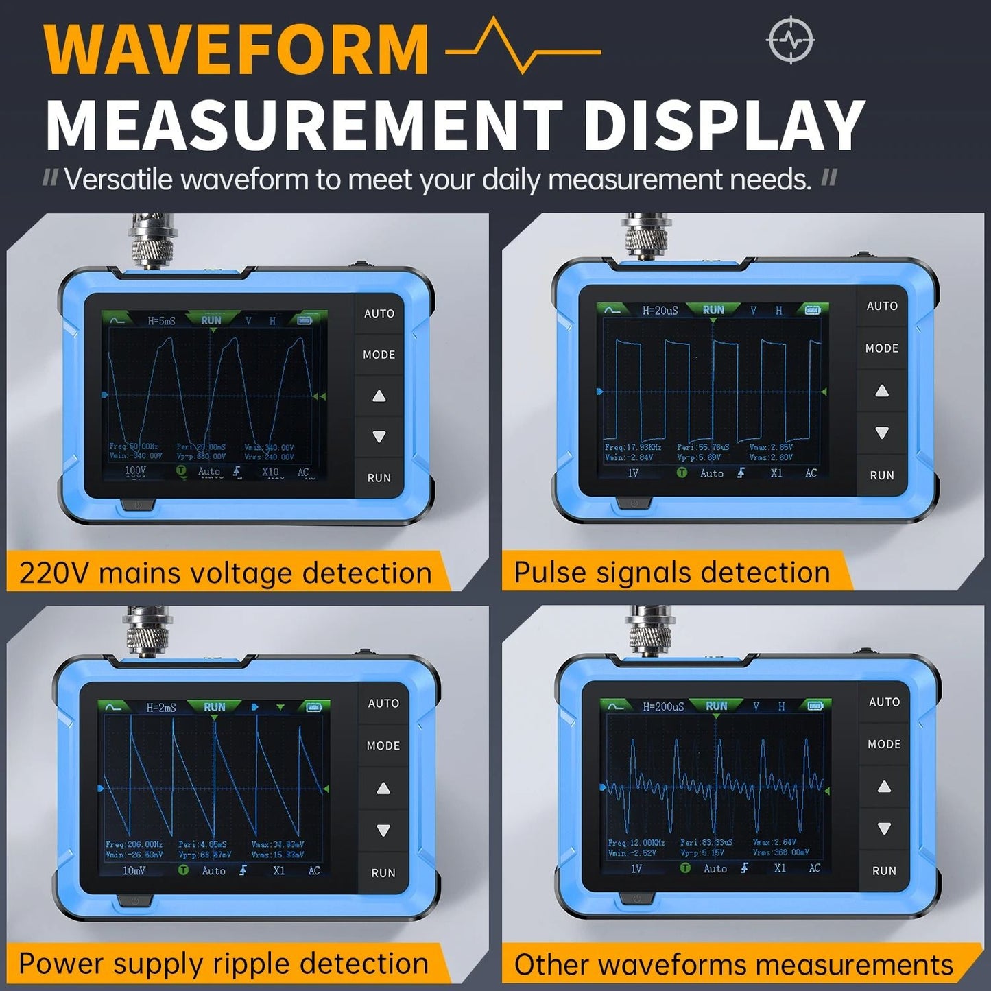 FNIRSI Mini Handheld Digital Oscilloscope With 10MHz Bandwidth For Electronic Repair And Diagnostic 5