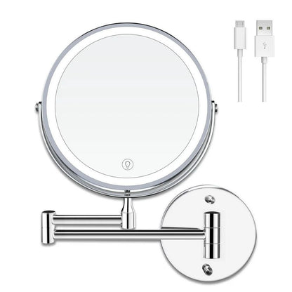 8 Inch Wall Mounted LED Makeup Mirror With USB Charging And 1X 10X Magnification For Bathroom Vanit 1