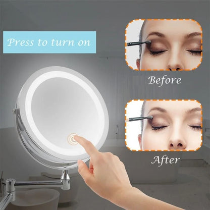 8 Inch Wall Mounted LED Makeup Mirror With USB Charging And 1X 10X Magnification For Bathroom Vanit 3