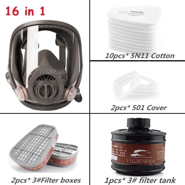Full Face Respirator Mask With 40mm Gas Filter For Industrial Protection Against Chemical Spraying  9