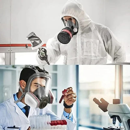 Full Face Respirator Mask With 40mm Gas Filter For Industrial Protection Against Chemical Spraying  2