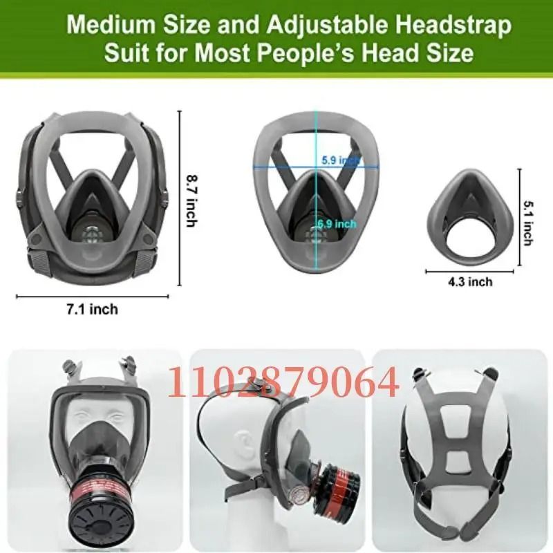 Full Face Respirator Mask With 40mm Gas Filter For Industrial Protection Against Chemical Spraying  5