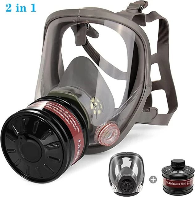Full Face Respirator Mask With 40mm Gas Filter For Industrial Protection Against Chemical Spraying  7
