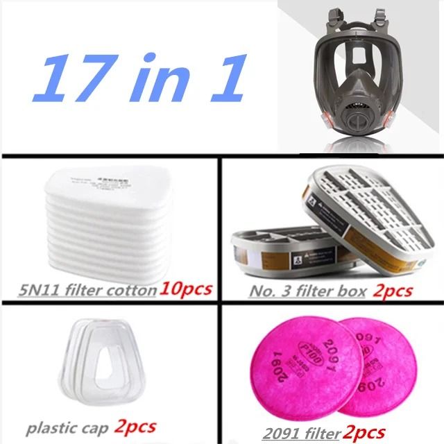 Full Face Respirator Mask With 40mm Gas Filter For Industrial Protection Against Chemical Spraying  8