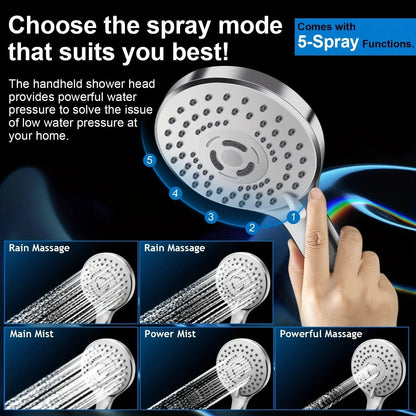 Stainless Steel Pressurized Shower Set With Concealed Mount And Extended Lever Arm 4