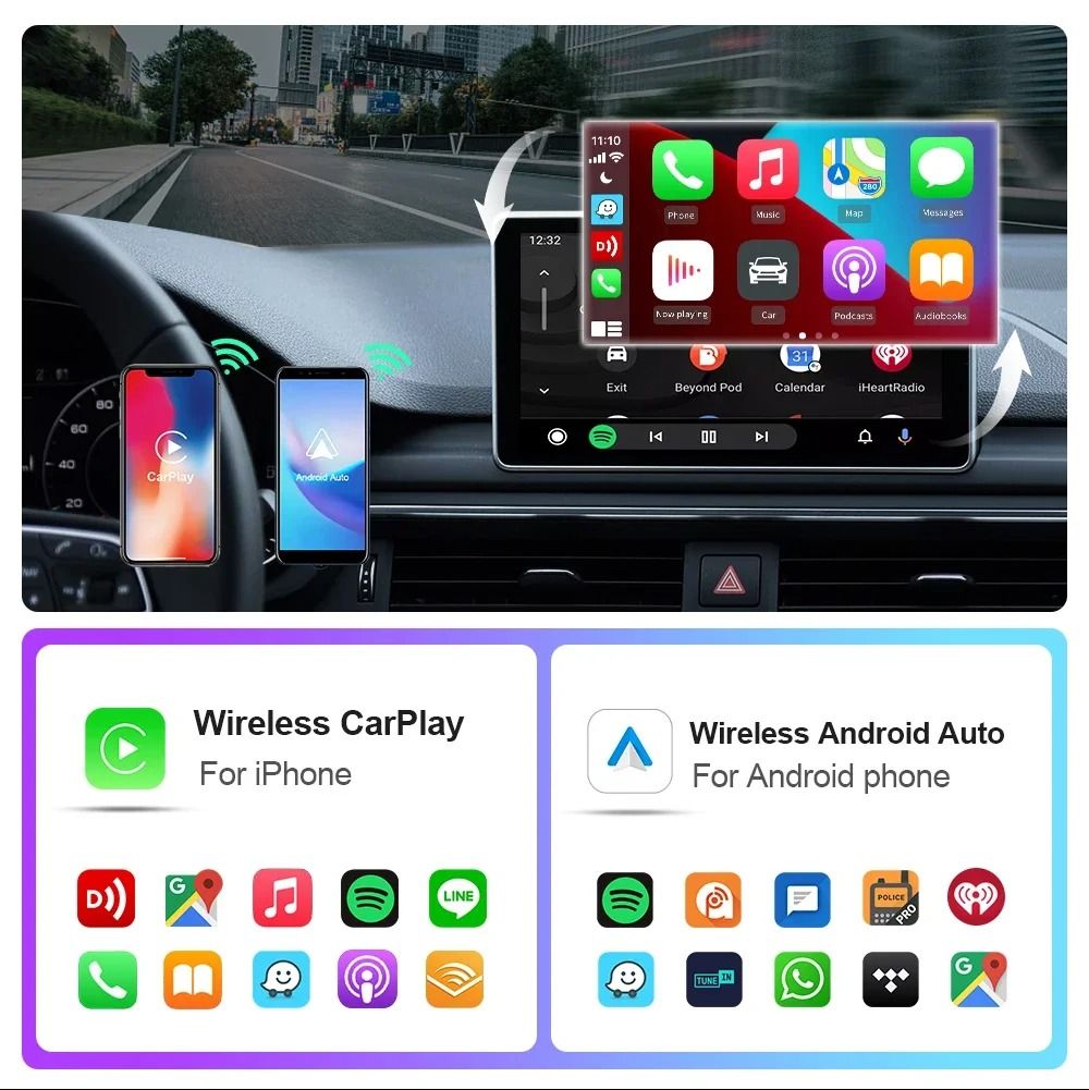 CarPlay Wireless AI Box Adapter With Android Auto 5G Smart Dongle For IPhone And Android Devices 1