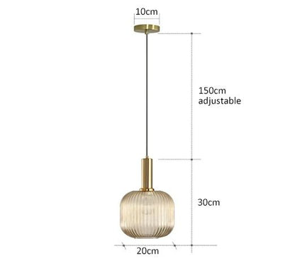 Retro Glass Pendant Lights For Dining Room Bedroom Kitchen Or Loft With LED E27 Bulb Support 16