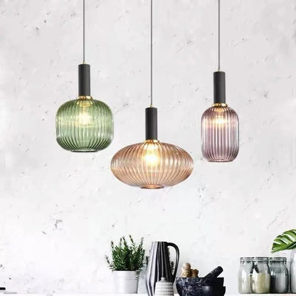 Retro Glass Pendant Lights For Dining Room Bedroom Kitchen Or Loft With LED E27 Bulb Support 3
