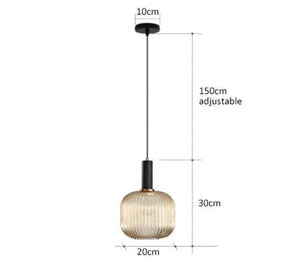 Retro Glass Pendant Lights For Dining Room Bedroom Kitchen Or Loft With LED E27 Bulb Support 7