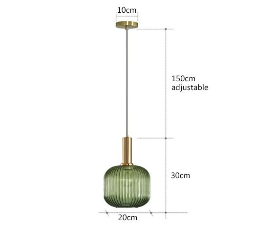 Retro Glass Pendant Lights For Dining Room Bedroom Kitchen Or Loft With LED E27 Bulb Support 22