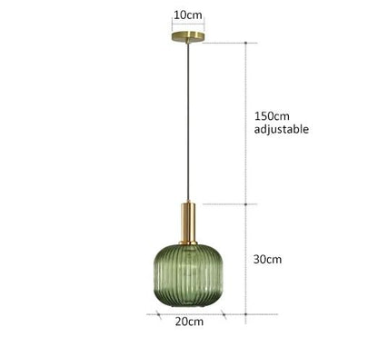Retro Glass Pendant Lights For Dining Room Bedroom Kitchen Or Loft With LED E27 Bulb Support 22