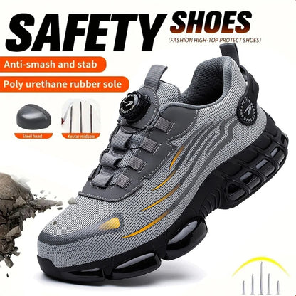 Lace Free Breathable Anti Smash Work Shoes With Soft Sole And Anti Puncture Protection 1