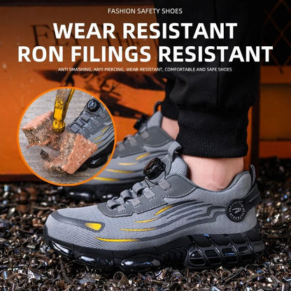 Lace Free Breathable Anti Smash Work Shoes With Soft Sole And Anti Puncture Protection 2