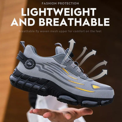 Lace Free Breathable Anti Smash Work Shoes With Soft Sole And Anti Puncture Protection 5