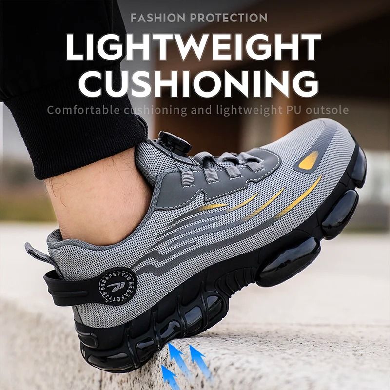 Lace Free Breathable Anti Smash Work Shoes With Soft Sole And Anti Puncture Protection 6