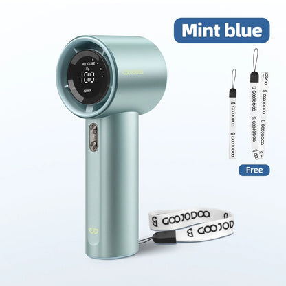 Mini Rechargeable Handheld Fan With Turbo Wind Power Digital Display And 100 Speed Settings 9