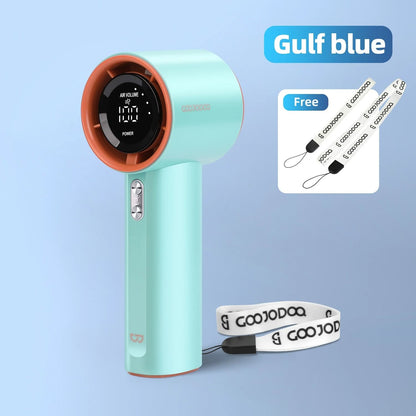 Mini Rechargeable Handheld Fan With Turbo Wind Power Digital Display And 100 Speed Settings 8