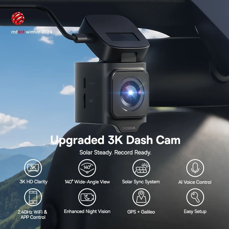 Baseus VD1 3K Front And Rear Dash Cam With GPS Galileo And Supercapacitor For 24 Hour Car Parking S 1