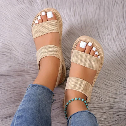 Minimalist Slingback Wedge Sandals For Women 4