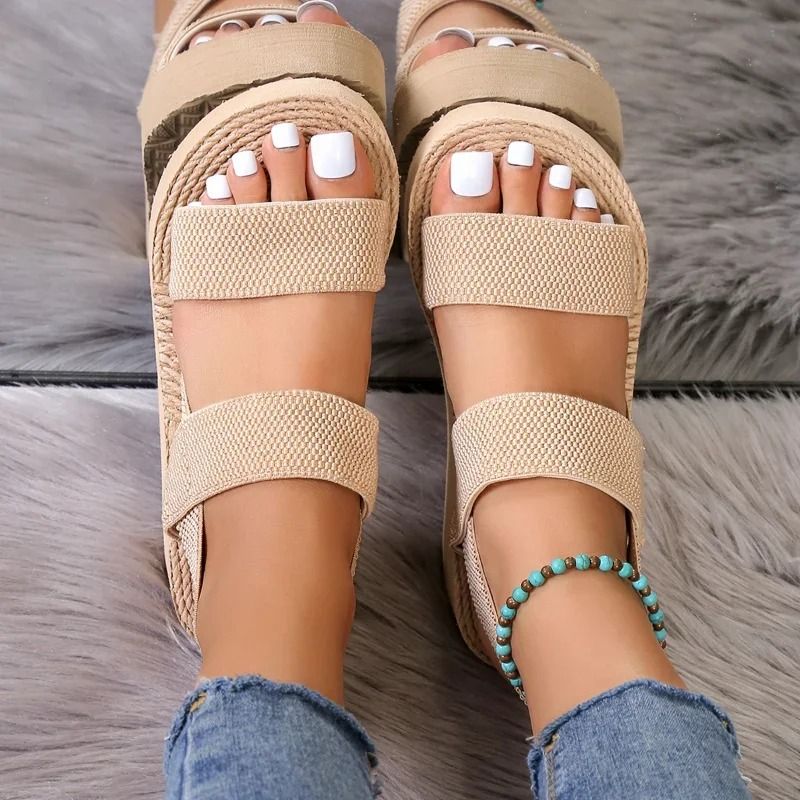 Minimalist Slingback Wedge Sandals For Women 5