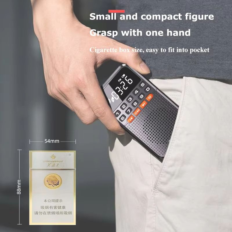 Mini Bluetooth Pocket Radio  Portable FM Receiver  Music Player With Flashlight 2