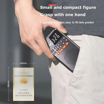 Mini Bluetooth Pocket Radio  Portable FM Receiver  Music Player With Flashlight 2