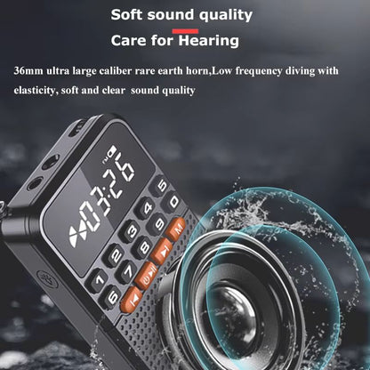 Mini Bluetooth Pocket Radio  Portable FM Receiver  Music Player With Flashlight 3