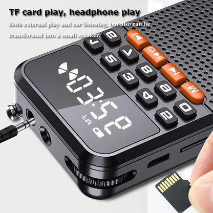Mini Bluetooth Pocket Radio  Portable FM Receiver  Music Player With Flashlight 4