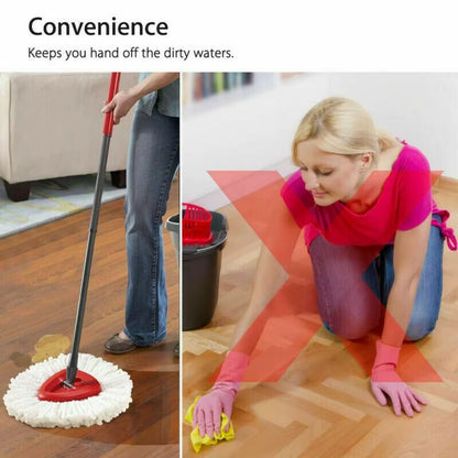 2in1 Microfiber Spin Mop Refill  Easy Wring Replacement Head For Deep Cleaning Floors 3