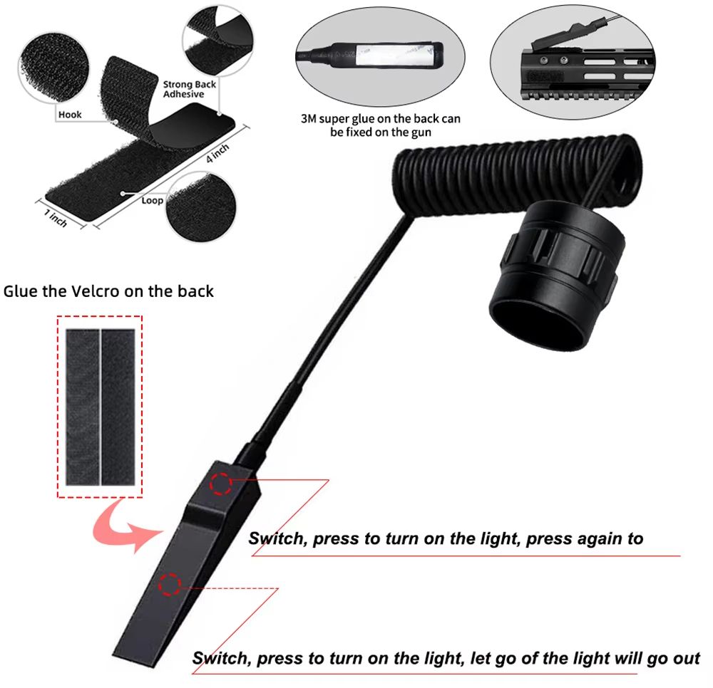 LED Tactical Flashlight With Gun Mount  USB Rechargeable Waterproof Hunting Torch 2