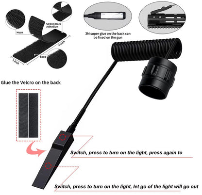 LED Tactical Flashlight With Gun Mount  USB Rechargeable Waterproof Hunting Torch 2