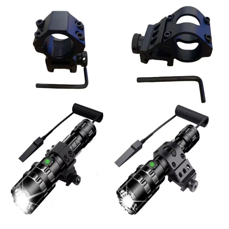 LED Tactical Flashlight With Gun Mount  USB Rechargeable Waterproof Hunting Torch 4