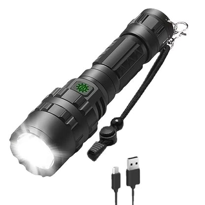 LED Tactical Flashlight With Gun Mount  USB Rechargeable Waterproof Hunting Torch 6