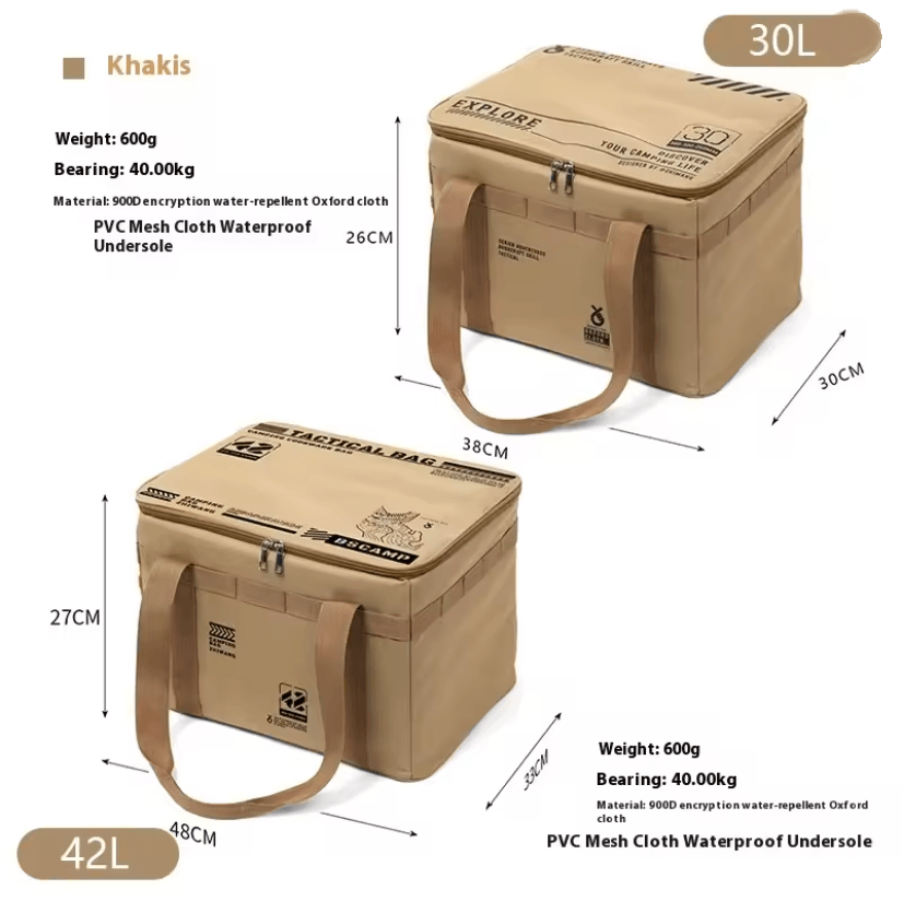 Tactical Camping Storage Bag Insulated Folding Box Waterproof 30L Or 42L 3